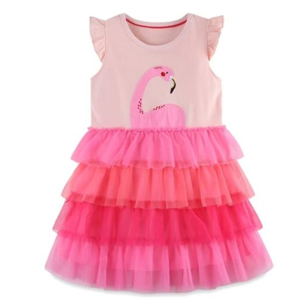 Flamingo Girls Pink Ruffle Tulle Tutu Dress